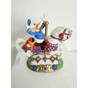 Disney Donald Duck Multicolored Jeweled Carousel Horse Figurine Collection 7”
